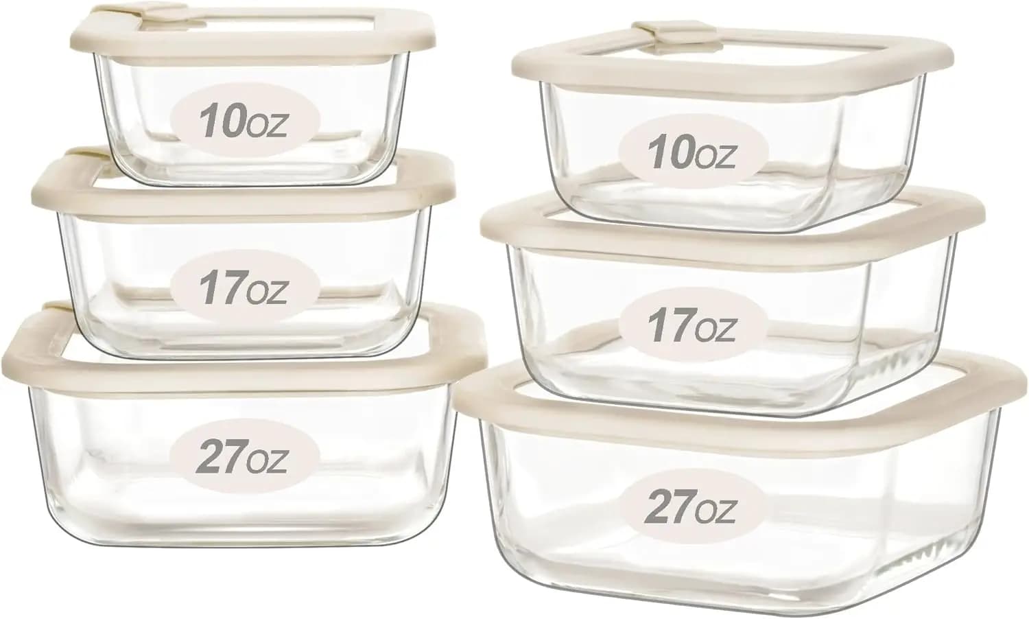 Contenitori in Vetro Verde Urbano per Alimenti con Coperchi, Set per Preparazione Pasti Ermetico e Adatto al Microonde, Senza Plastica, Confezione da 6