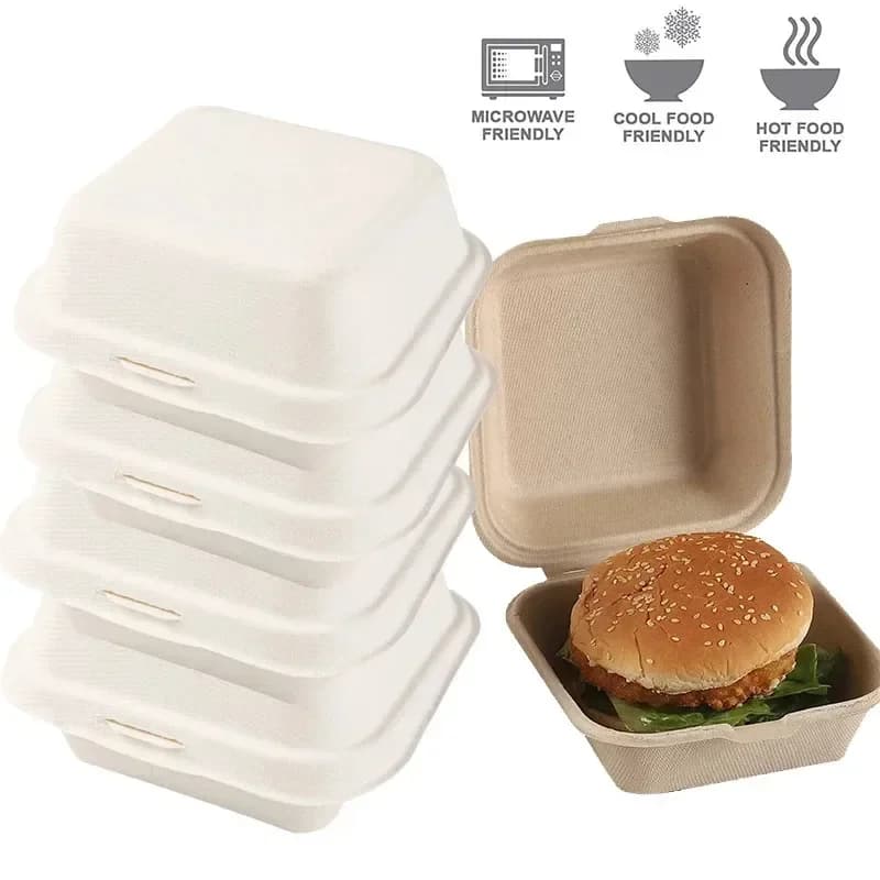 10/20pcs contenitori per alimenti Bento usa e getta cottura Dessert torta ciotola imballaggio hamburger Snack scatole microonde casa Lunchbox