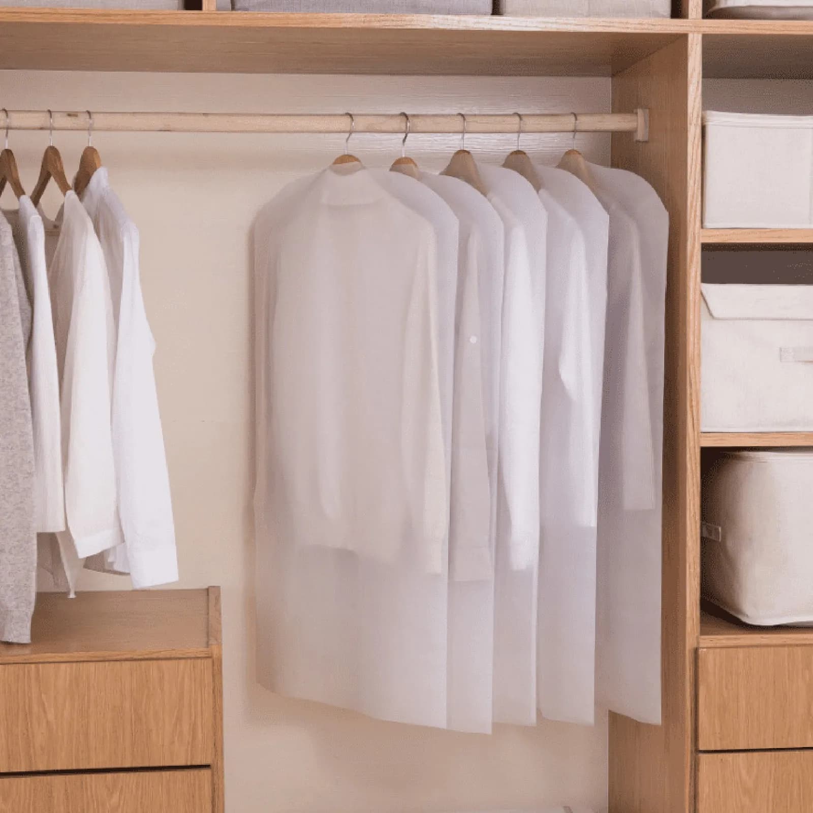 Nuova custodia antipolvere per abiti con cerniera, borsa porta abiti per la conservazione domestica, custodia protettiva antipolvere.