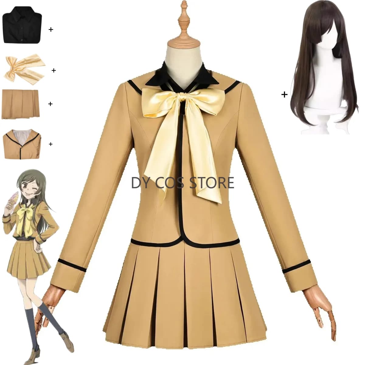 Anime Kamisama Love Kamisama Kiss Momozono Nanami Cosplay Costume Wig Japanese School Uniform Skirt Woman Cute Kawaii Campus Set