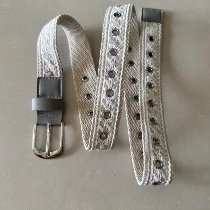 Cintura in tela con fibbia in metallo per donna, con design vintage in pizzo per valorizzare gli abiti casual