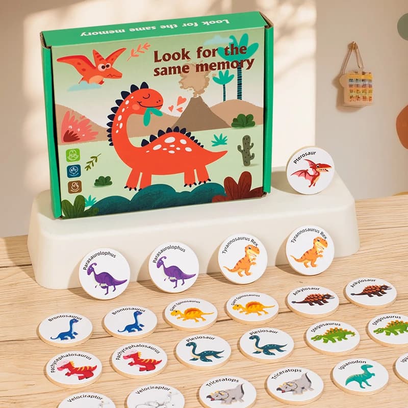 Nuova educazione precoce in legno Trova lo stesso gioco da tavolo Crazy Pair-to-touch Puzzle Cartoon Memory Scacchi Concentrazione Giocattolo di formazione