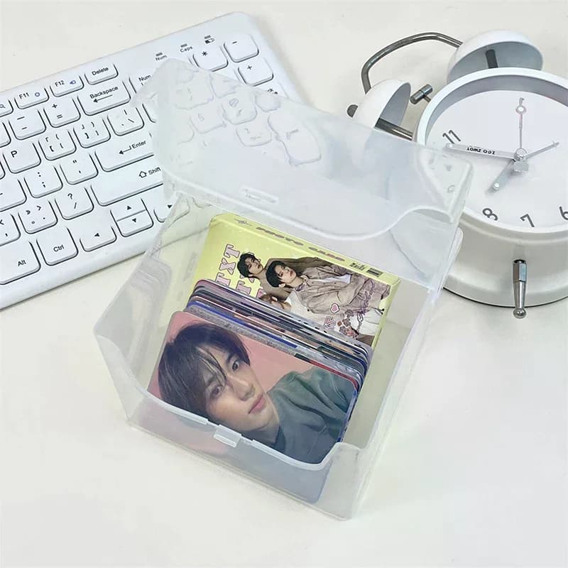 Nuova Scatola di Stoccaggio Trasparente in Plastica per Fotocard, Piccola Scatola Porta Carte, Organizzatore da Scrivania, Scatola per Classificazione, Articoli di Cancelleria