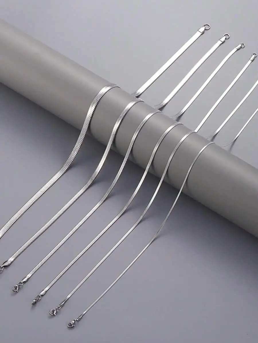 Slim 4mm Stainless Steel Snake Chain Necklace, Minimalist Unisex Design For Casual Everyday Use