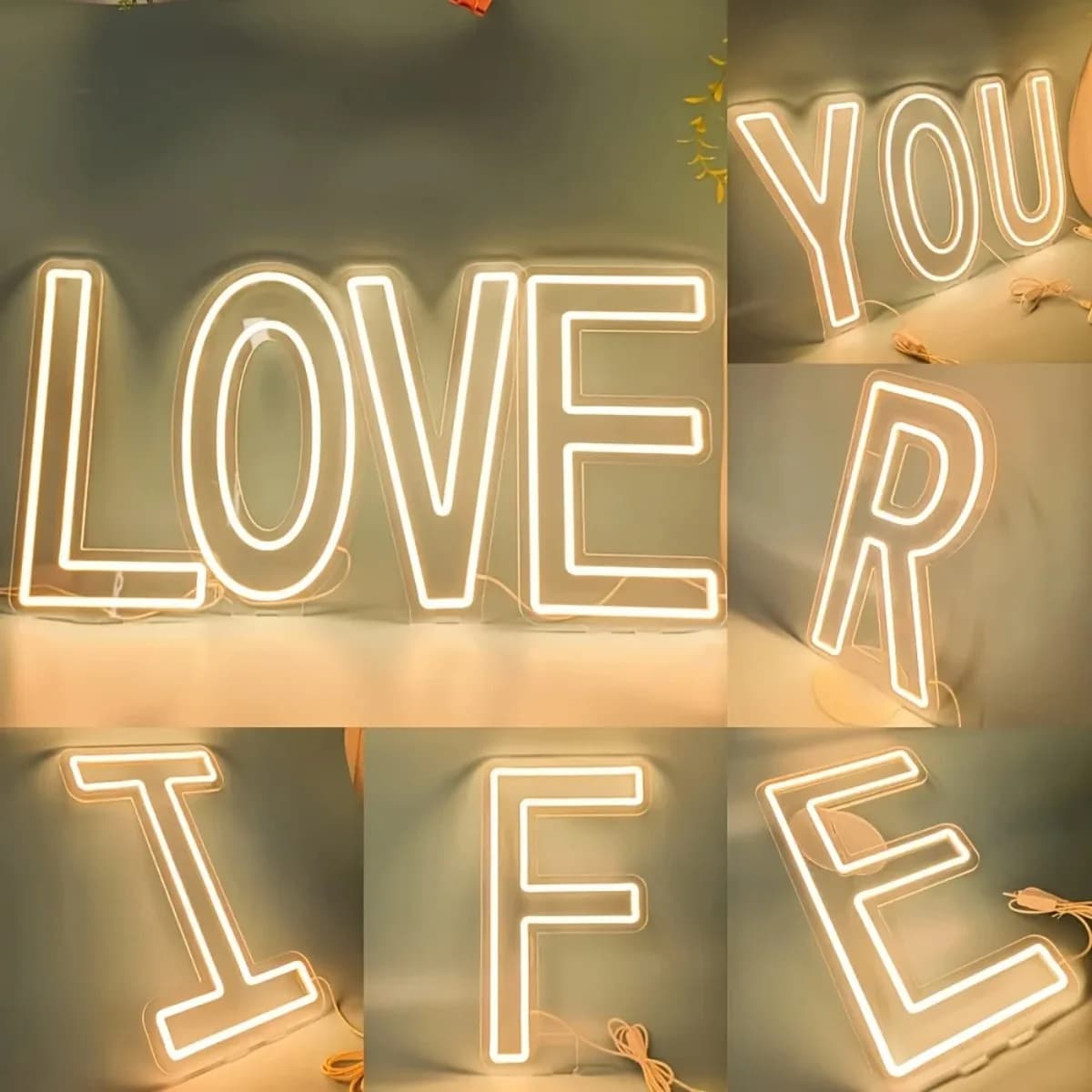 Insegna al Neon LED a Forma di Lettera A-Z, Luce Bianca Calda, @ # Insegna al Neon con Simboli, Alimentata tramite USB con Interruttore Dimmerabile, Luce al Neon LED con 26 Lettere per Compleanno