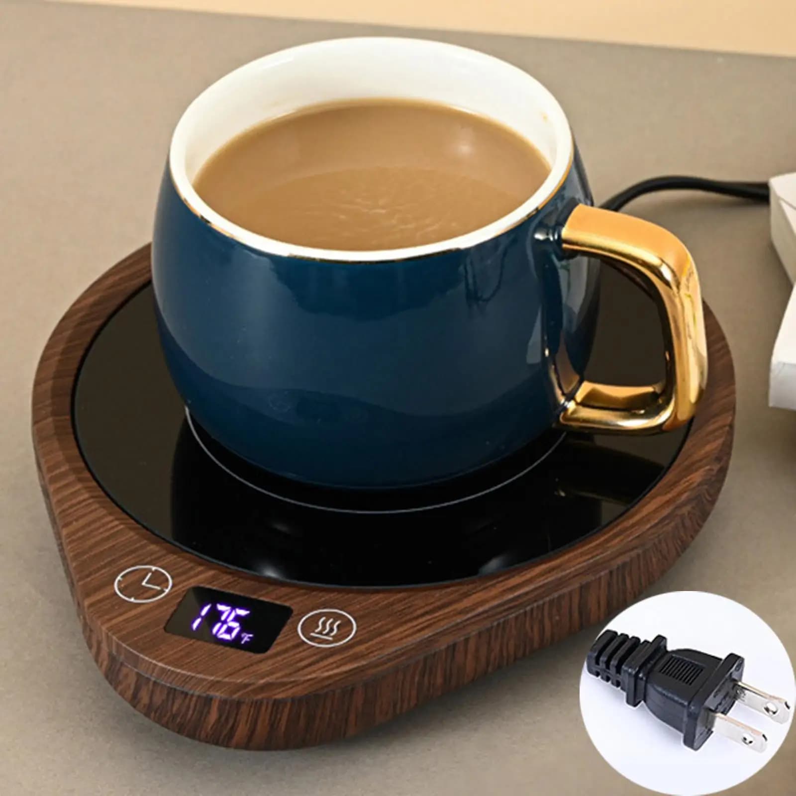 Sottobicchiere elettrico per scaldatazze con spina europea, sottobicchiere termico regalo, riscaldamento, scaldamani per caffè con controllo intelligente per ufficio