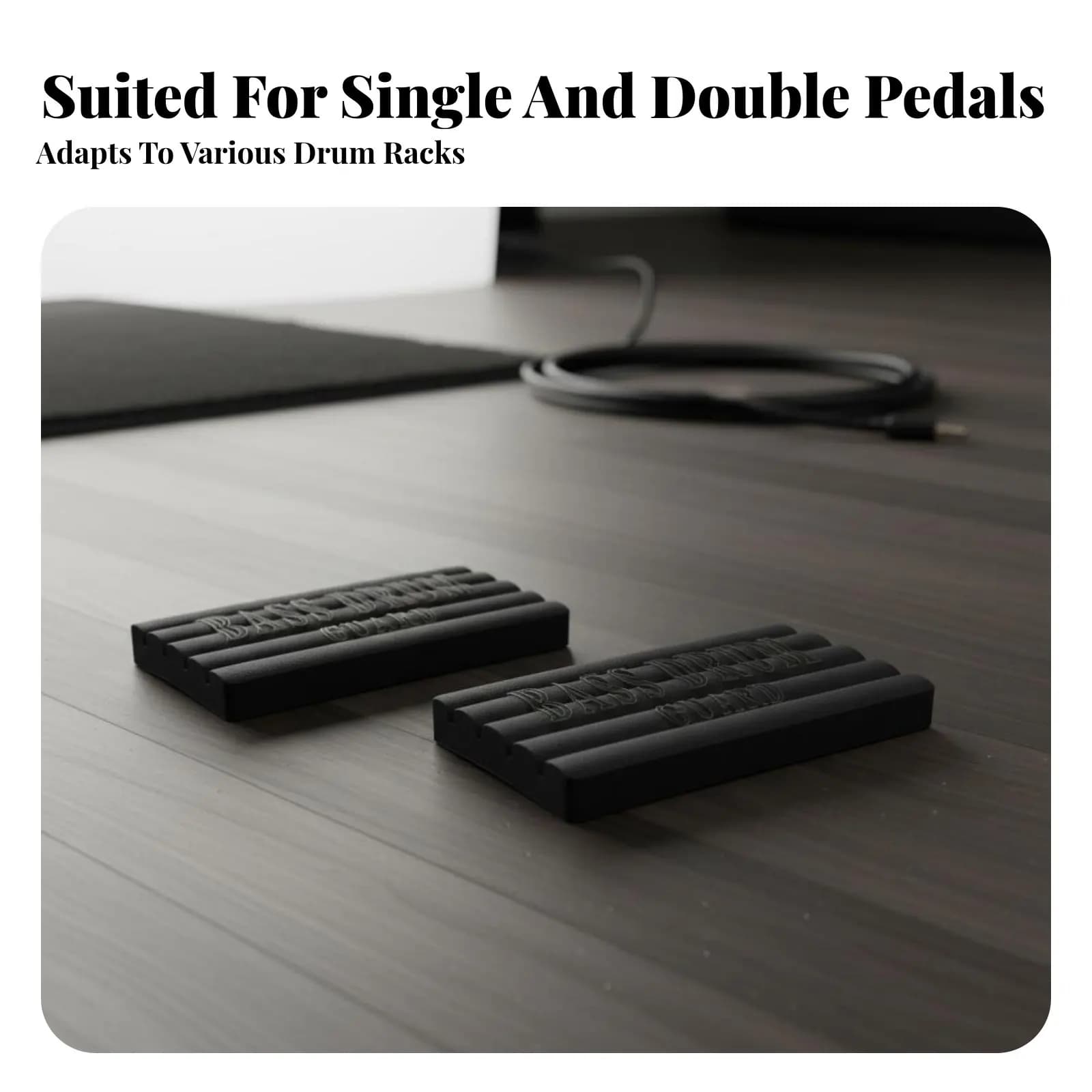 2 Pezzi di Cuscinetti Antiscivolo per Batteria che Prevennono il Movimento, Ancoraggio per Grancassa, Accessorio per Strumento Musicale Leggero e Portatile a Lunga Durata