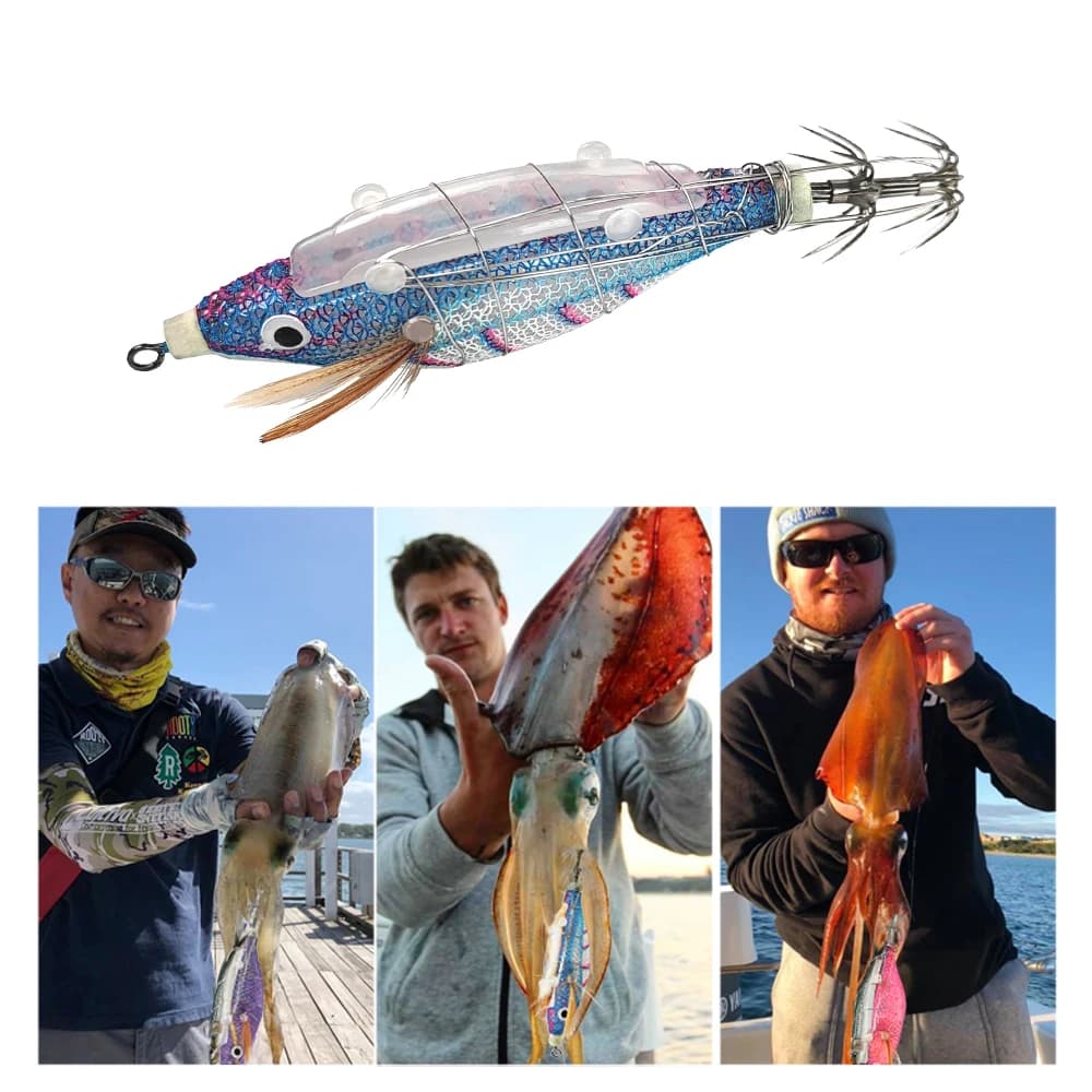 Nuovo Multicolor 85mm 8.2g calamari galleggianti Jigging richiamo di pesca gancio di calamari in plastica artificiale per pesca in barca di mare esca di seppia