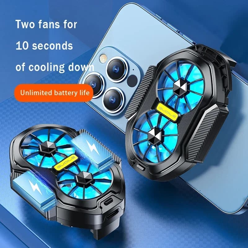 2025 New FS01 Dual - Fan Mobile Phone Cooler, Cools Down In 10 Seconds + Wireless Battery Life, Relieves Heat For Your Phone