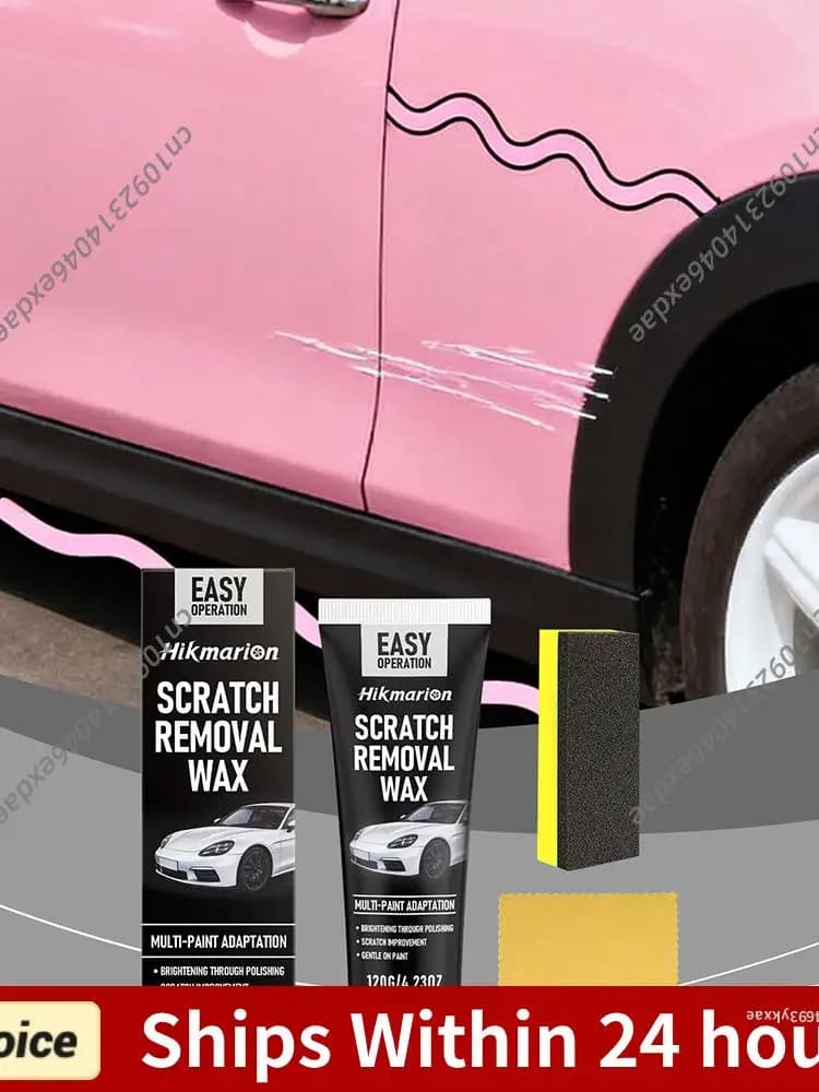 Cera per Rimozione Graffi per Veicoli con Spugna e Panno, Detergente per Graffi Auto 4 Fl Oz (120 ML) Adatto per Riparazione Vernice Veicoli