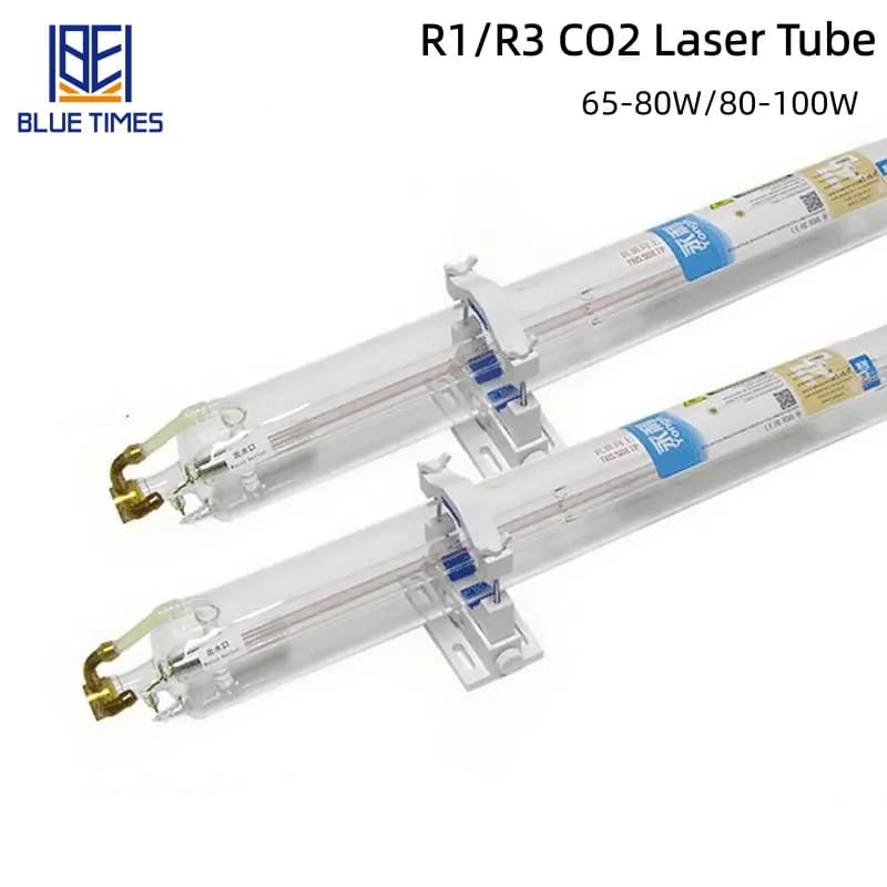 Bliuetimes YongLi 65W 80W 100W Tubo di vetro laser CO2 R1/R3 Lunghezza 1050/1250mm Diametro 80mm per macchina da taglio per incisore laser CO2