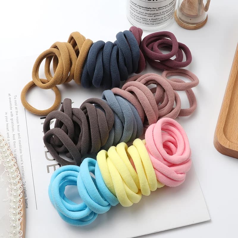 50 pcs elastic nylon for girls stretch bands for hair accessories children tail horse band for hair ornaments for children gift