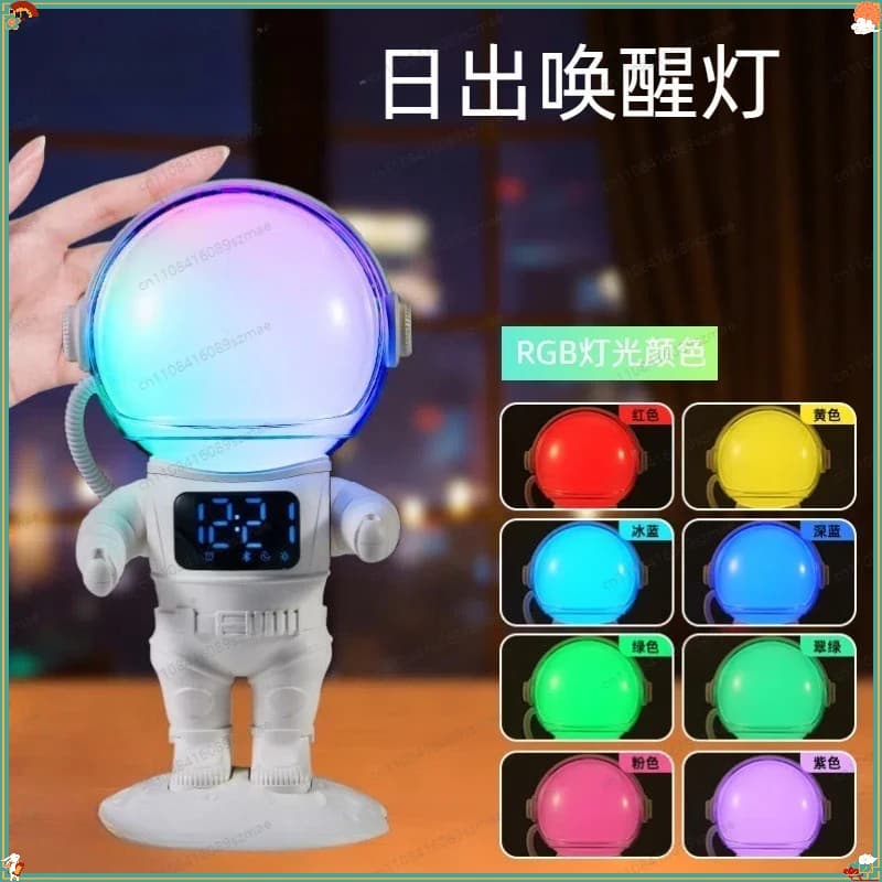 Luce Sveglia con Suono Rilassante, Altoparlante Bluetooth Multifunzione, Luce Notturna Intelligente, Decorazione Creativa per Camera da Letto, per Bambini e Anziani