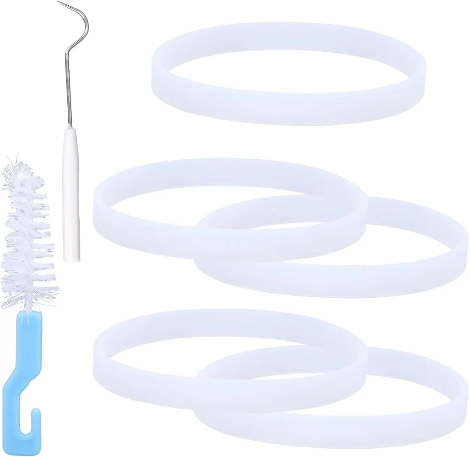 Guarnizioni in gomma da 5 pezzi per frullatori Ninja, O-Ring bianco da 3,74 pollici con spazzola e gancio compatibili con BL480 BL680 BL910 e CT680