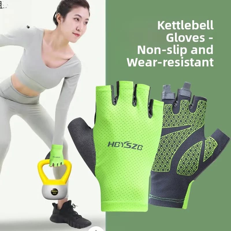 Women's fitness and cycling gloves, highly elastic, breathable, fast drying, anti-slip, soft, special for kettlebell