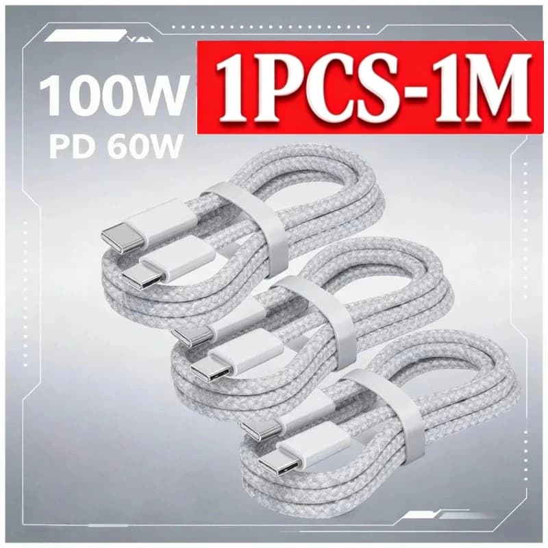 Nuovo cavo USB C da 5/1 pezzi per ricarica rapida da 100W, supporta la ricarica veloce per iPhone 16, Samsung, Xiaomi, Huawei ecc.