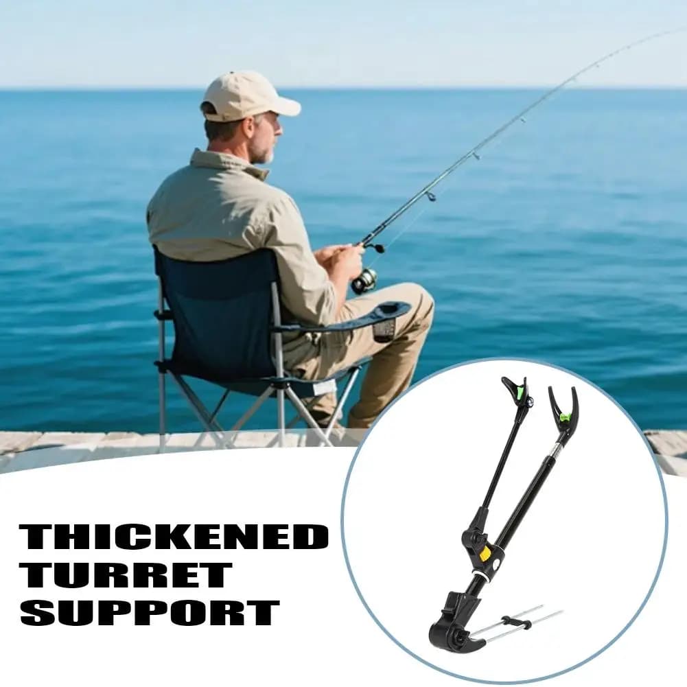 1.7/2.1/2.4m Dual Purpose Retractable Fishing Rod Bracket Thick Stainless Steel Pole Holder Adjustable Angle Ground & Fishing