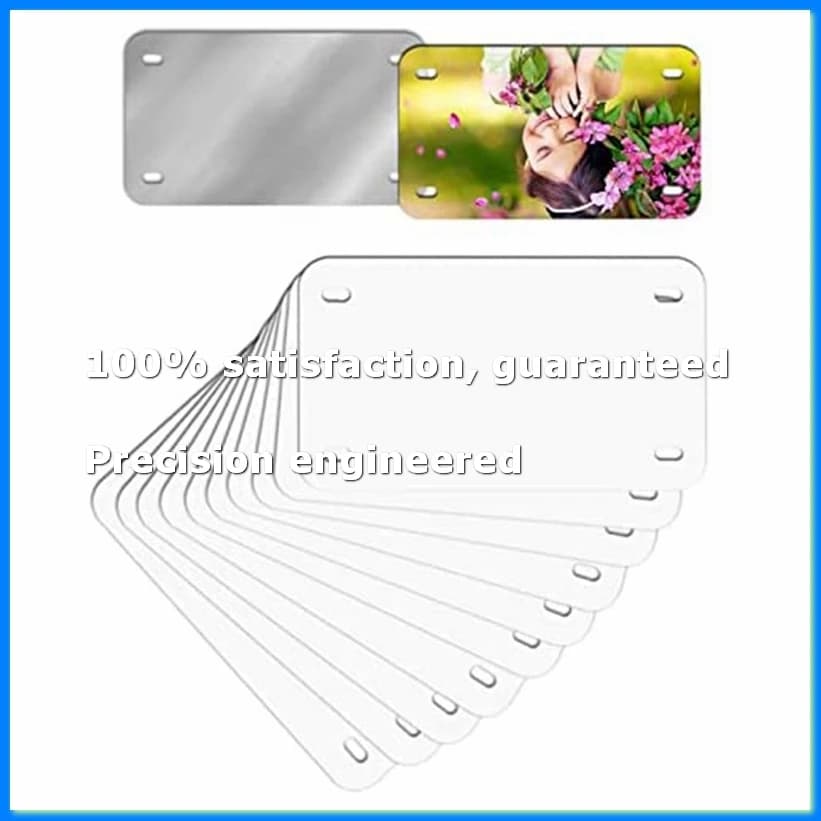 7 Inch x 4 Inch 10 Pack Sublimation License Plate Blanks,Heat Thermal Transfer DIY Picture,Aluminum License Plate Tag-A63M