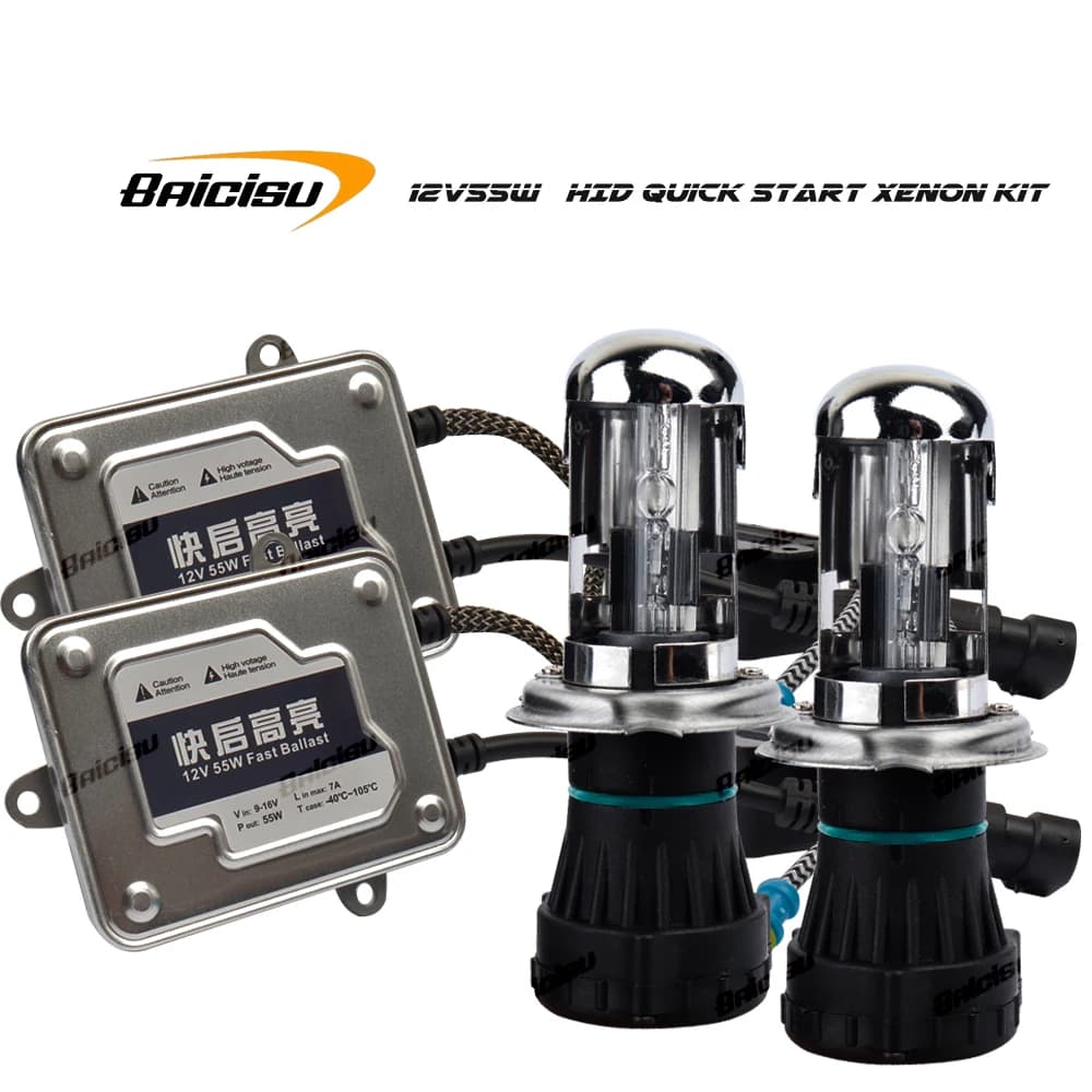 BAICISU 55W 12V H4 Bi Xenon Lampadina Faro per auto H1 H7 H11 9005 9006 4300k 6000k 8000k HID Slim Ballast Kit fari allo xeno