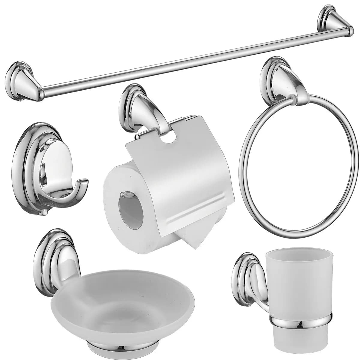 Zinc Alloy Bathroom Set Hardware Rack Towel Rack Towel Bar Paper Towel Rack Coat Hook Soap Dish Electroplating
