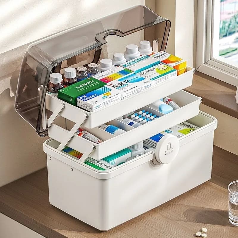 Large Capacity Family Medicine Organizer Storage Box Portable Emergency First Aid Kit Medical Pharmacy Organizer Case SNHX04