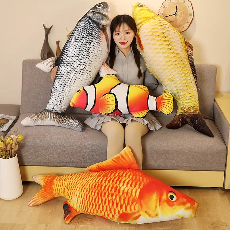 40/60 centimetri 3D Simulazione Pesce D'oro Peluche Ripiene Morbido Animale Carpa Peluche Cuscino Creativo Divano Cuscino Cuscino Regalo per I Bambini