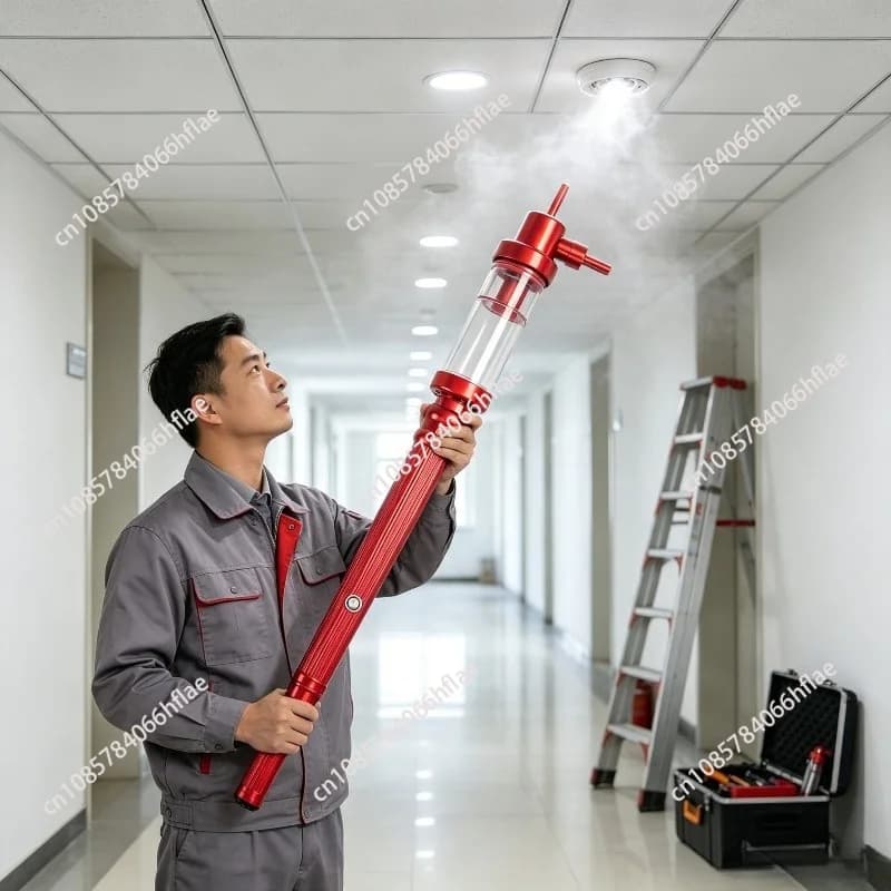 Telescopic Two-in-One Smoke and Temperature Detector Tester Fire Bong ABS-YW11 Fire Detection Test Equipment