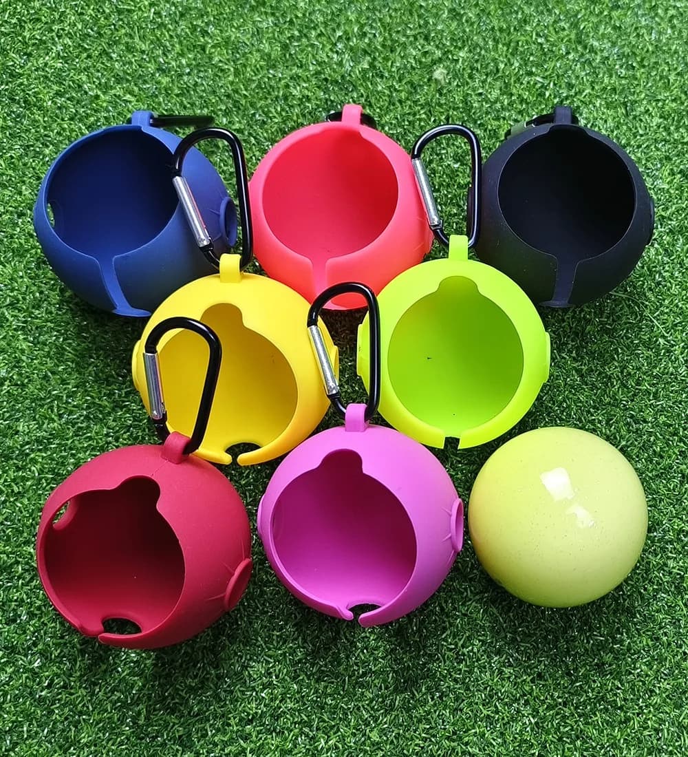 Custodia da golf portatile Custodia in silicone per palline da parco da golf con moschettone Borsa da trasporto per palline da parco da golf Accessori per sport da golf