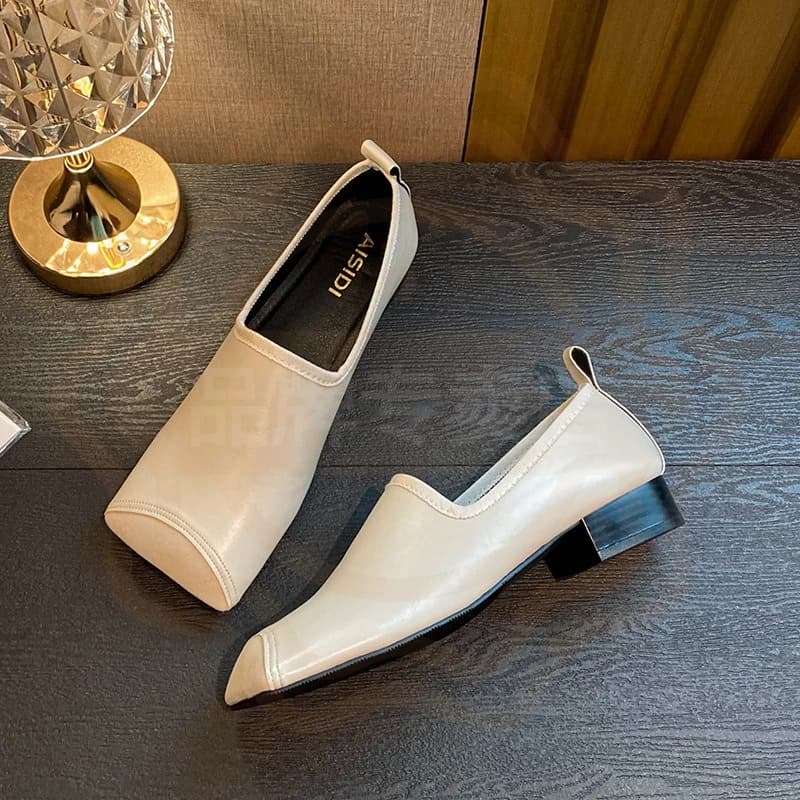 New Retro Women's Shoes Exquisite Square Head Loafers for Woman Classic Britain Casual Shoes Designer Shoes Zapatos De Mujer