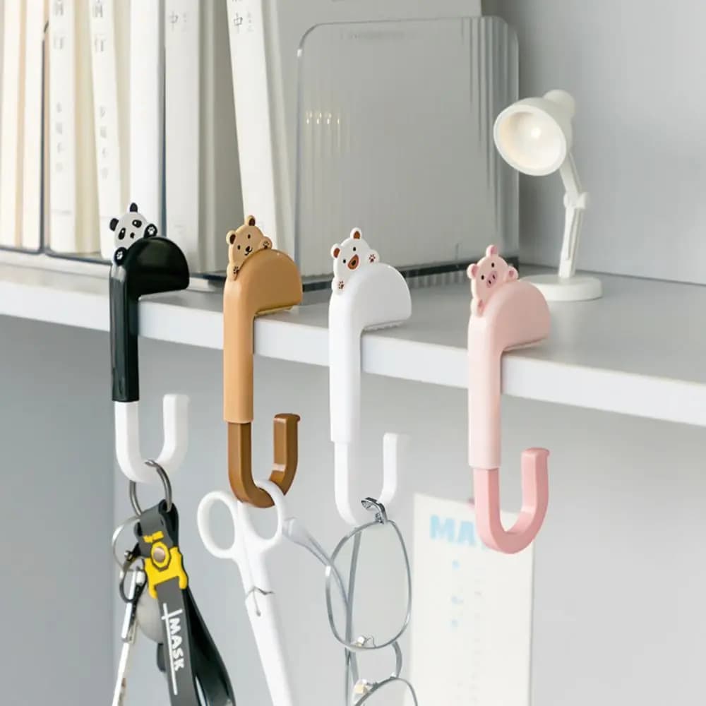 Adjustable Desktop Board Hook for Animal Shaped Animated Cards Anti-slip Gaming Headphones Desk Hooks for Laptop Bags Organizer for Home Office