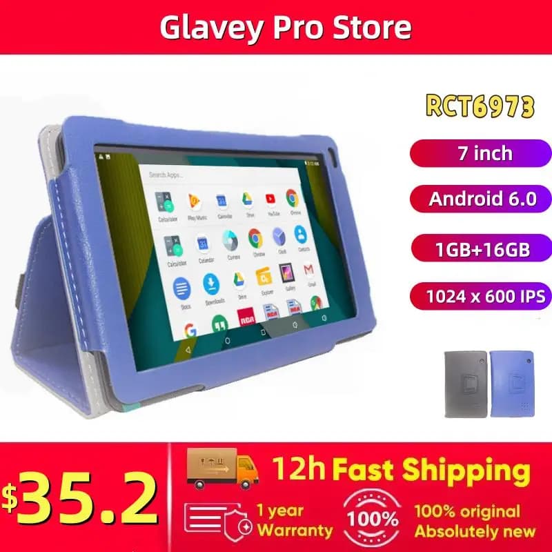 Nuovo tablet PC RCT6973 da 7 pollici con Android 6.0 per bambini, 1GB di RAM, 16GB di ROM, CPU RK30sdk Quad-Core, 1024 x 600 pixel, WIFI, Bluetooth 4.0