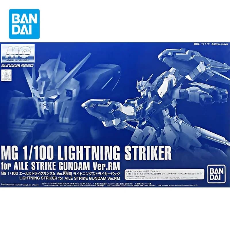 Bandai Genuine Gundam Model Kit Anime Figure MG 1/100 LIGHTNING attaccante Action Figures ornamenti da collezione giocattoli regali per bambini