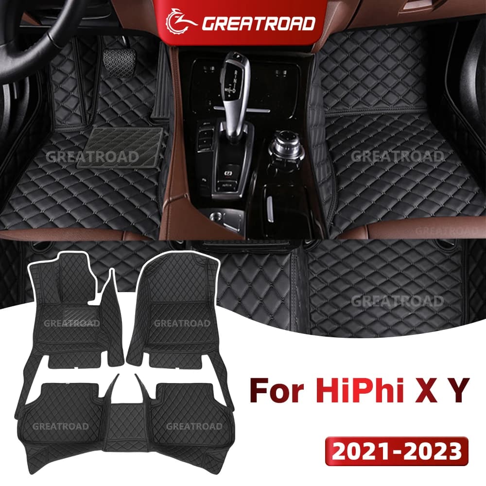 GREATROAD Tappetini Auto Personalizzati per HiPhi X HiPhi Y (6 Posti) 2021-2023, Copertura Tappeto Auto, Accessori Interni