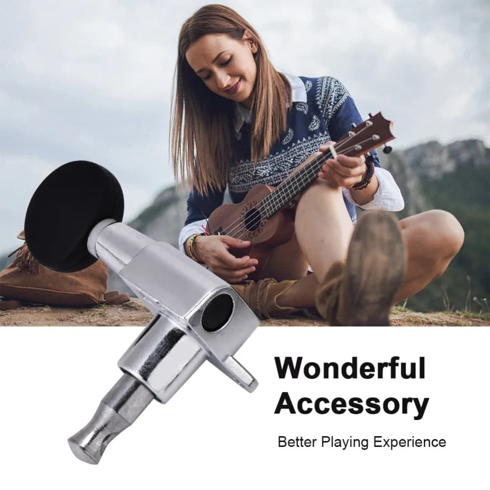 2L2R Configuration Ukulele Tuning Pegs Zinc Alloy + Plastic Silver Black Color Ukulele String Tuners Ukulele Tuner Keys