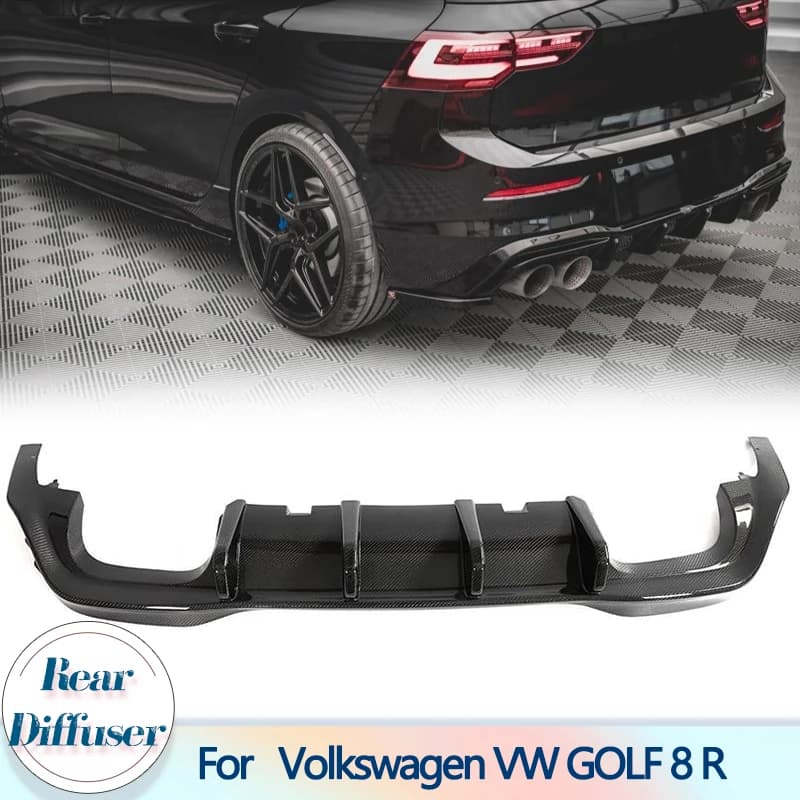 Rear bumper Diffuser Lip For Volkswagen VW Golf 8 R 2021UP In Carbon Fiber Bumpers Rear Diffuser Lip Accessories Auto Protection