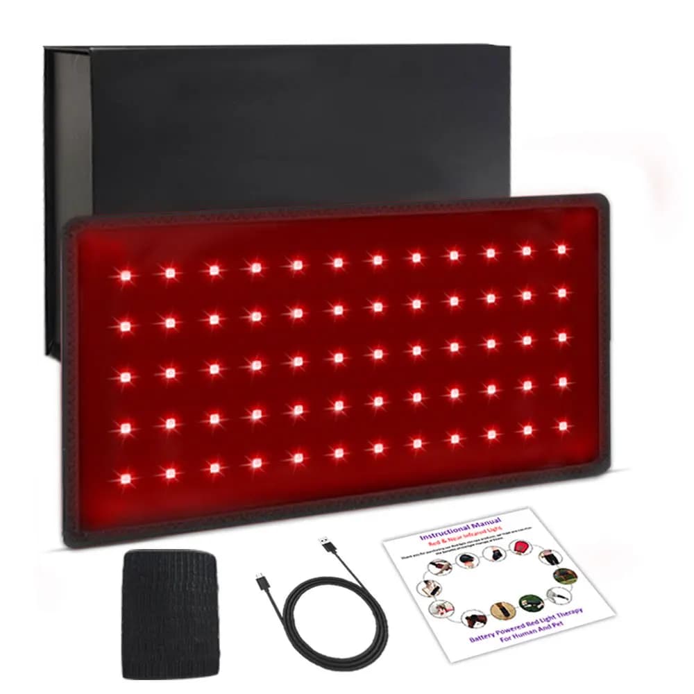 NUOVO Pad a luce rossa e infrarossi wireless 2-in-1 con 60 LED, 850nm 660nm, per bruciare il grasso, cintura dimagrante, pad termico per vita e corpo intero