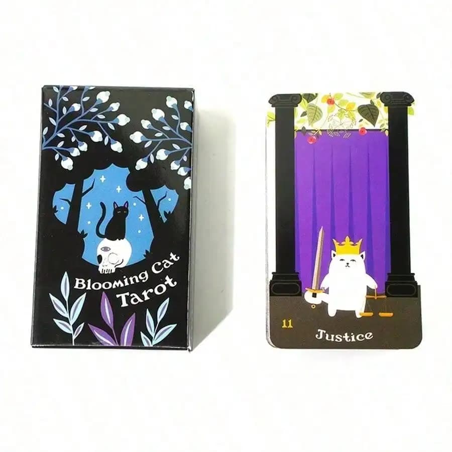 Carte dei tarocchi del gatto in fiore Carte da gioco Mazzo di gioco per raccontare fortuna per riunioni di feste