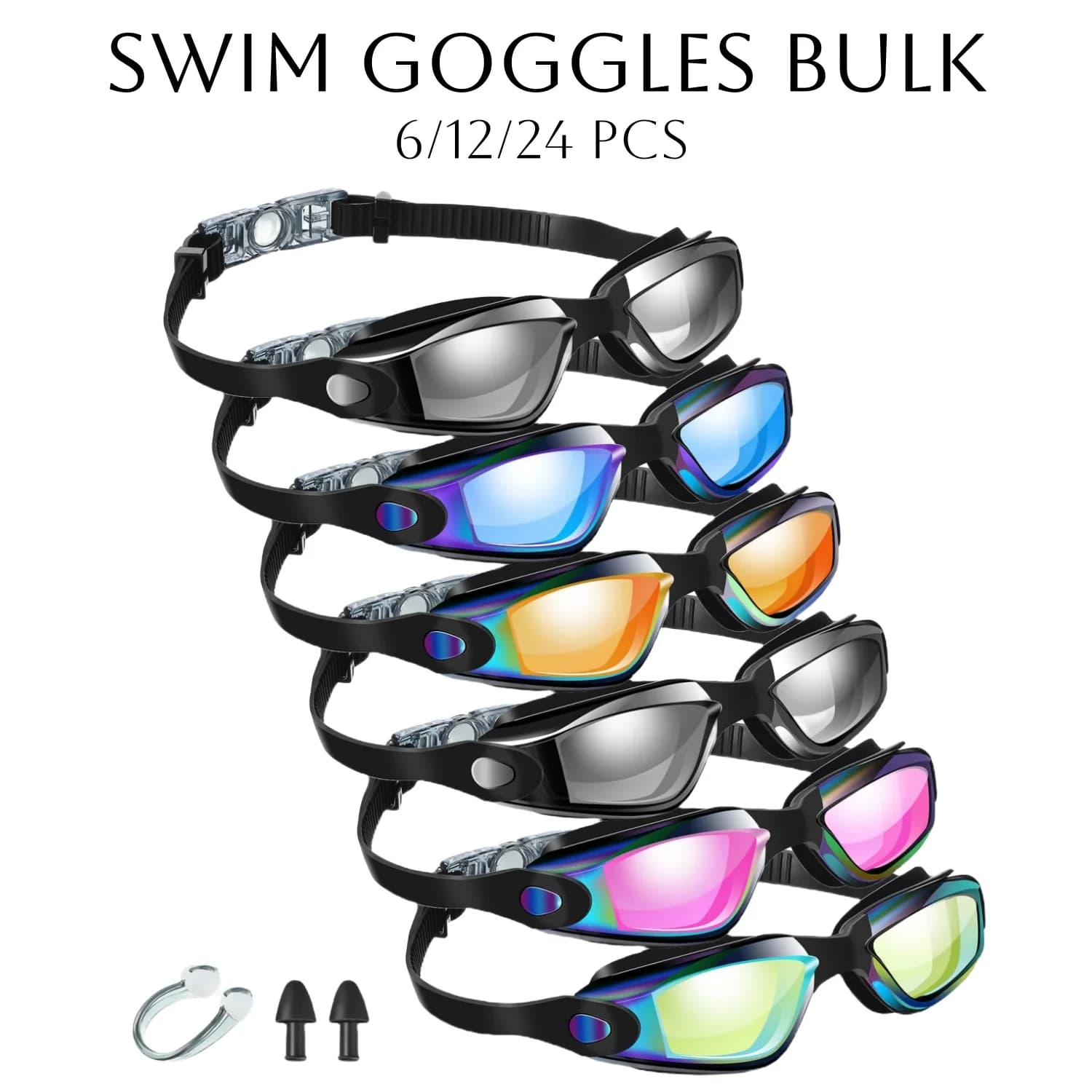6-12 Pieces Swimwear for Men Women Teenagers Swimwear Earplugs Clip for nose No Full Protection Loss