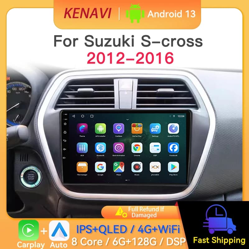 Android13 Car Stereo Radio For Suzuki S-cross 2012-2016 GPS Navigation Wireless Carplay Android Auto Multimedia Player Head Unit
