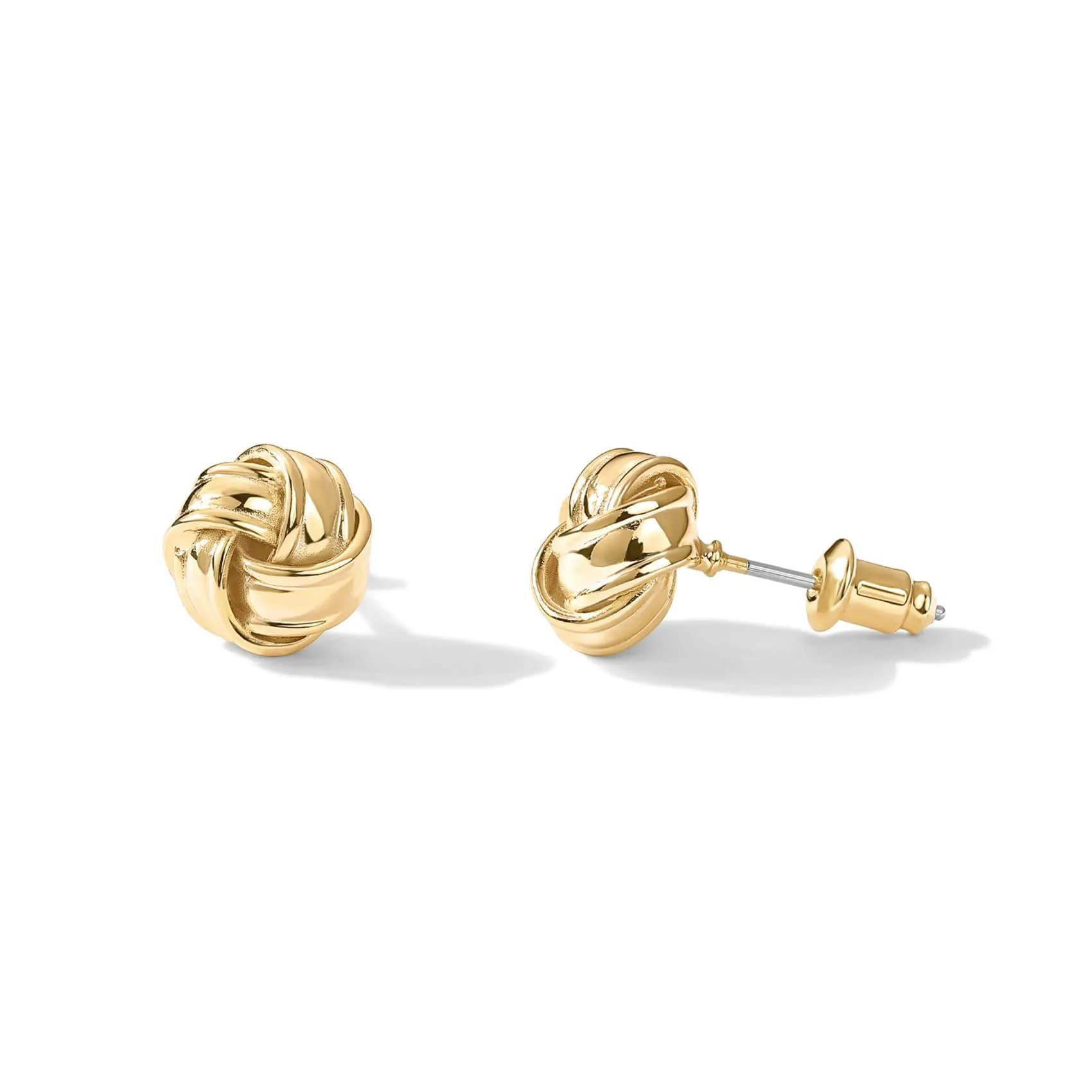 Eavva Women 14K Gold Plated Earrings With Sterling Silver Post Lady Girs Love Knot Stud Earrings Fashion Jewelry For Gift