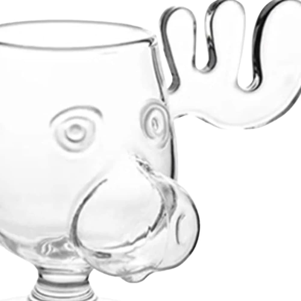 240ml 8oz Vacanze di Natale Tazza di alce Testa di renna di Natale Bicchiere da latte Bicchiere da cocktail Bicchiere da vino Birra Acqua Succo di latte Bicchiere