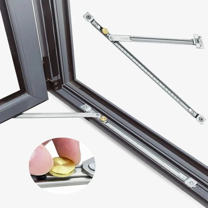Limitatore per finestre scorrevoli durevole Tappo antivento Fermacorda e ganci Serrature di sicurezza per bambini Apri supporto per finestre Controller ad angolo fisso