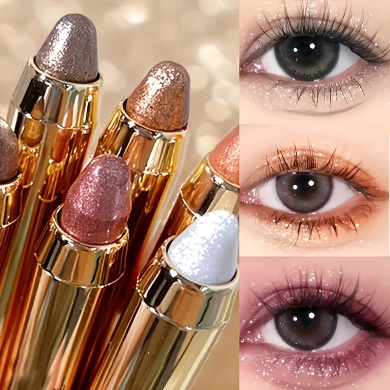 2 pezzi ombretto perlato rossetto matita stick ombretto opaco glitter impermeabile trucco palpebra ad alta pigmentazione sotto pieghe