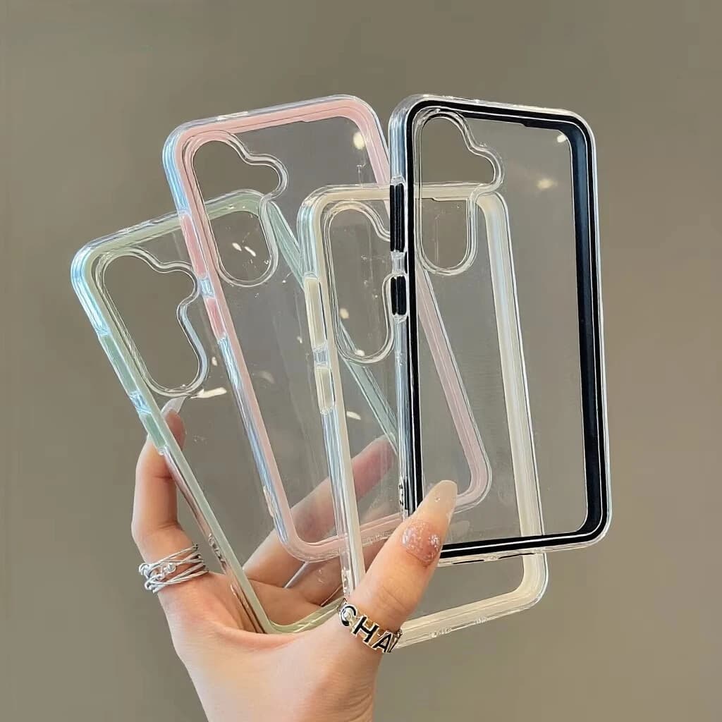 Custodia Trasparente 2 IN 1 Effetto Caramella per Samsung A57 A56 A53 A17 A37 A16 A07 A25 A34 A35 A55 A06 A05 S26 Ultra S25 S23 S24 - Cover Trasparente