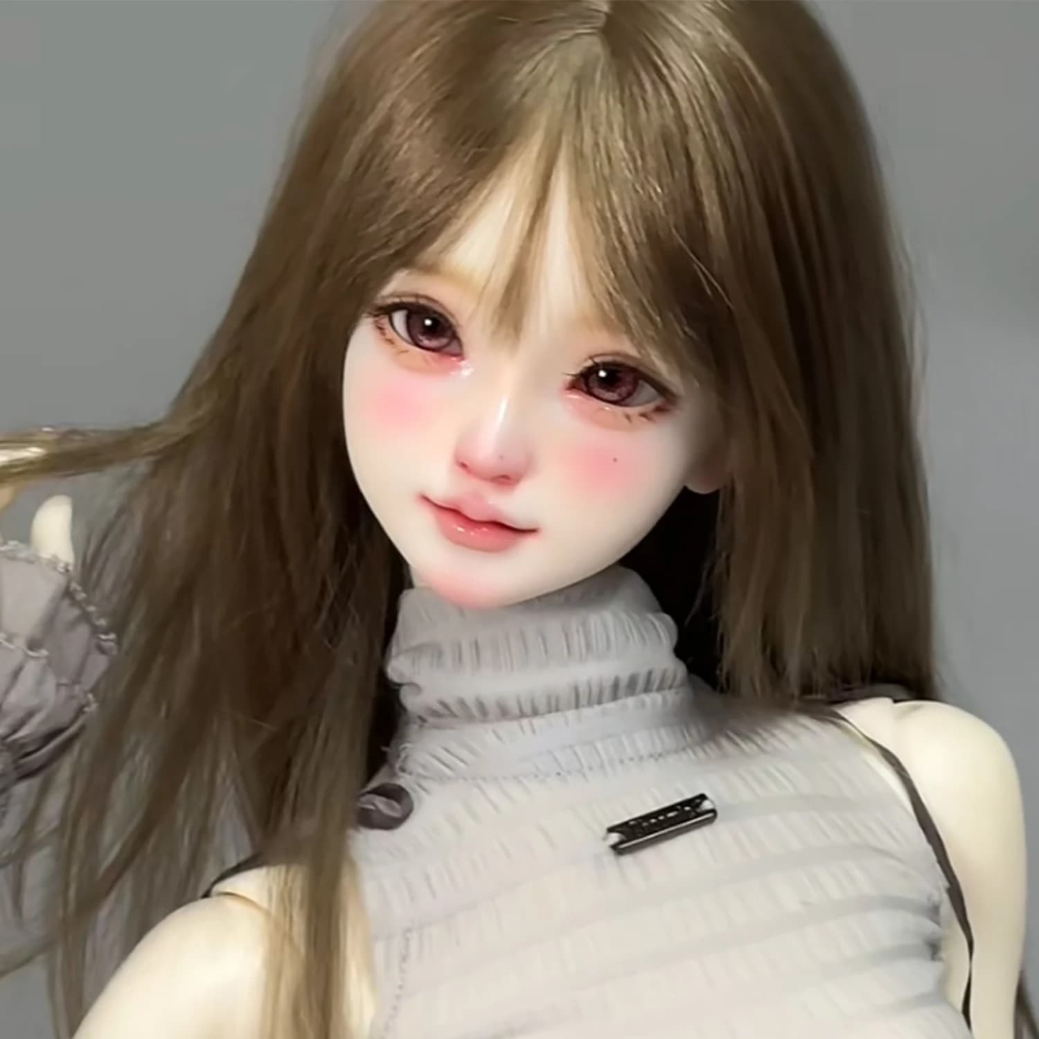 SmileMei Testa di bambola snodabile sferica 1/3 Figura in resina fatta a mano scolpita non verniciata Faceup sfoderato