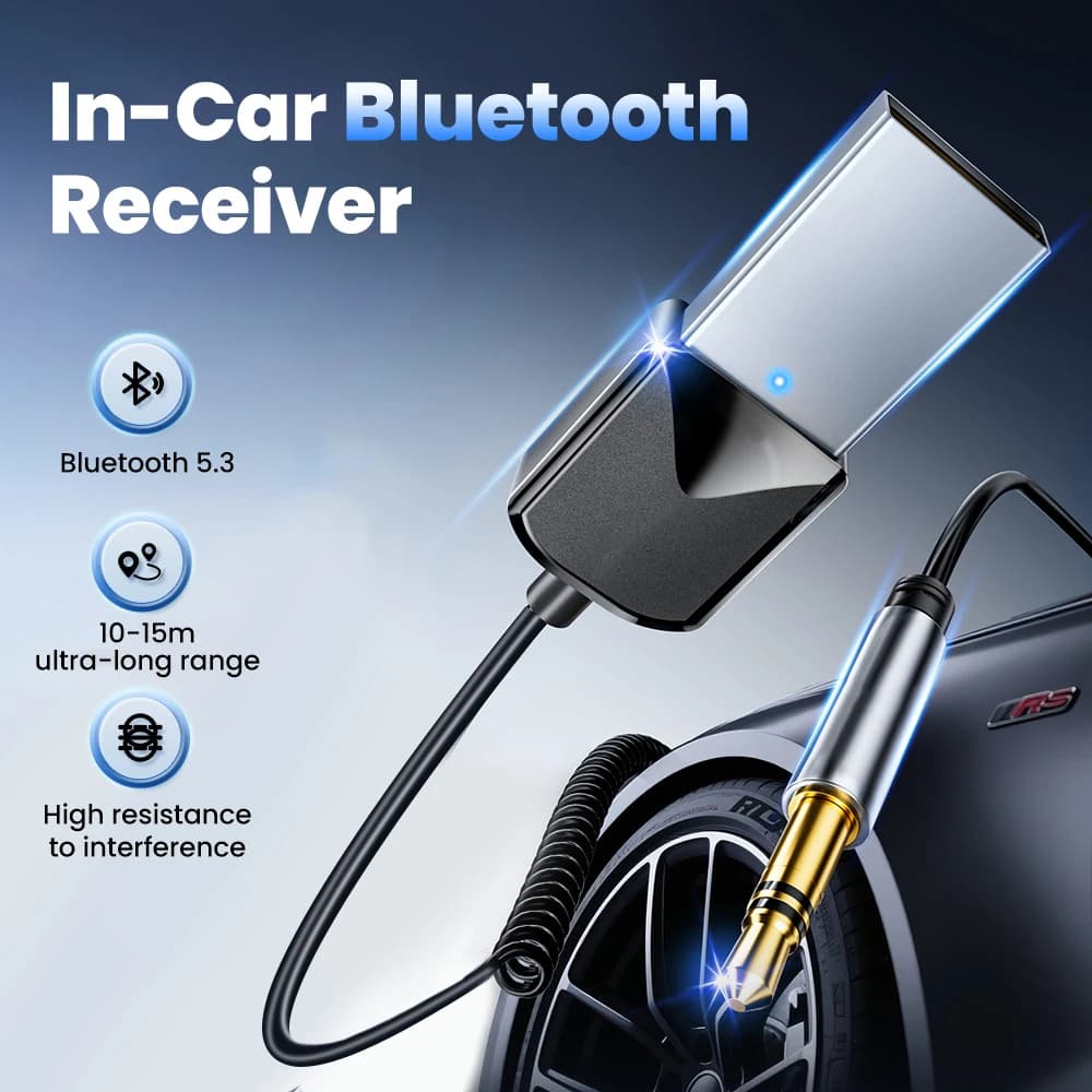 USB Bluetooth 5.0 Receiver Aux Bluetooth Adapter For Car 3.5mm Jack Speaker Auto Handfree Car Audio Music Transmitter