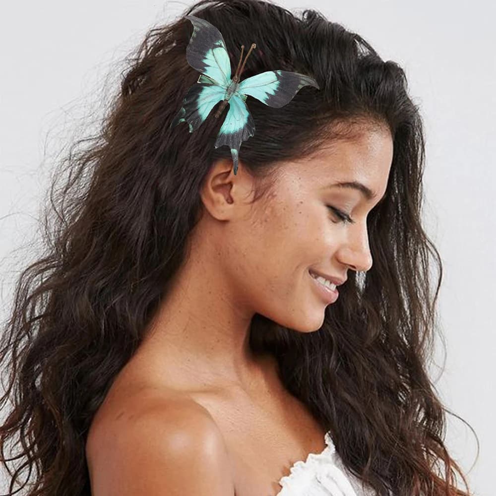 AWAYTR Forcina a farfalla in flanella Forcina per capelli carina Barrette per donna Ragazza Stampata Fermagli per capelli Accessori per capelli da festa