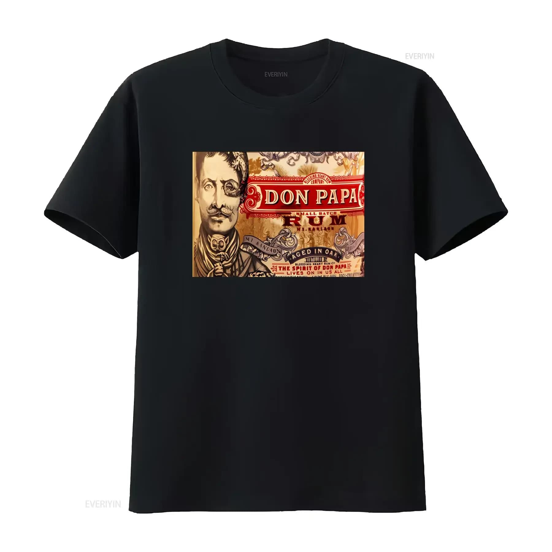 Don Papa Rum Classic Logo Vintage Style Drinking T Shirt for men, elegant and soft top in vintage style, for everyday use, man