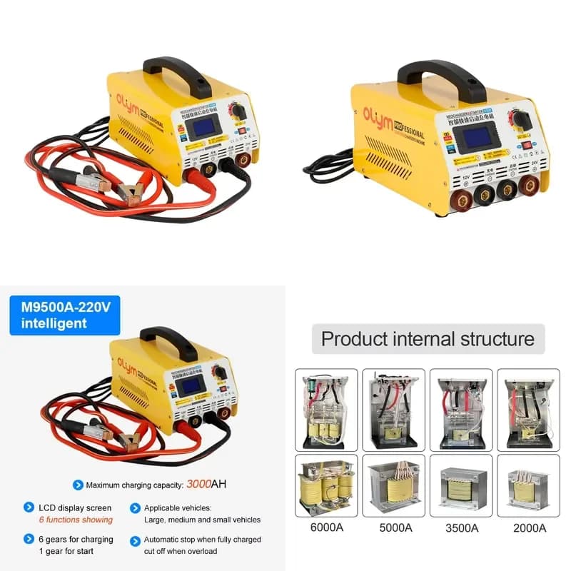 Intelligent Car Battery Charger Starter 12V 24V 220V Fast Charging Jump Starter For Auto Vehicle DDP Fast Shipping