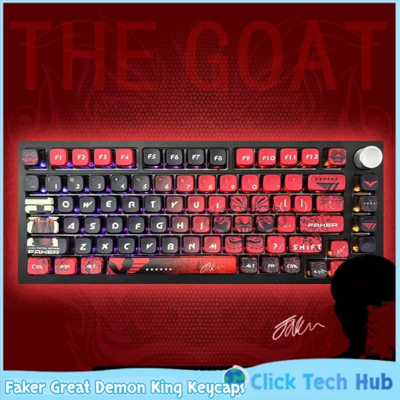 Faker Great Demon King Copritasti Quattro lati Trasparente LoL Materiale Pbt termicamente sublimato Copritasti per budino per tastiera meccanica